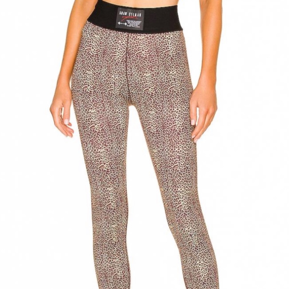 Small Adam Selman Sport Hi-Rise Foundation Legging Micro Leopard